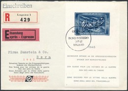 1945 Ajánlott Expressz Levél / Mi Block 11 On Registered Express Cover - Altri & Non Classificati