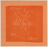 Börge Elwi Carlson (1917-2001): Erotikus Ex Libris. Klisé, Papír, Jelzett A Klisén, 7,5×8 Cm - Otros & Sin Clasificación