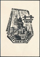 Fery Antal (1908-1994): BUÉK Galambos Ferenc 1970 Ex Libris. Fametszet, Papír, Jelzett, 15x10 Cm - Altri & Non Classificati