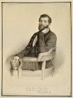 Cca 1857 Barabás Miklós (1810-1898): Sárosi Gyula Költő Portréja Sokszorosított Kézírásával, Litográfia, Papír, Reiffens - Estampas & Grabados