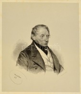 Cca 1844 Josef Kriehuber (1800-1876): Azonosítatlan Férfi Portréja, Litográfia, Papír, Johann Rauh Wien, Paszpartuban, 2 - Estampes & Gravures