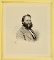 Cca 1860 Josef Kriehuber (1800-1876): Azonosítatlan Férfi Portréja, Litográfia, Papír, Johann Haller Wien, Paszpartuban, - Estampas & Grabados