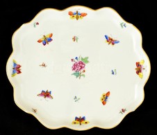 Herendi Speciális Mintájú Porcelán Tál, Kézzel Festett, Jelzett (koronás, 1940), Kis Kopásnyomokkal, 28x24 Cm - Autres & Non Classés