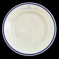 Zsolnay Porcelán Tányér, Bp. Orvosegyetem Felirattal, Jelzett, Kopott, D: 18 Cm - Autres & Non Classés