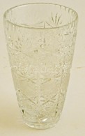 Ólomkristály Váza, Minimális Csorbával, Metszett, M: 22 Cm - Vidrio & Cristal