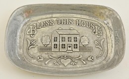 Házi áldásos Fém Tál, Angol Felirattal 'Bless This House', 24×16 Cm - Autres & Non Classés