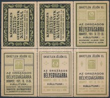 ** 1921 Országos Bélyegvásár Levélzáró Hatostömb, Zöld - Non Classés