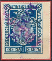 1924 Kiskunfélegyháza R.T.V. 27 Sz. Okirati Illetékbélyeg Fordított Felülnyomással - Sin Clasificación