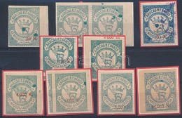 1925 Karcag R.T.V. Okirati 10 Db értékű Illetékbélyeg Párok Elfogazásokkal, Tintahibákkal, Dupla Felülnyomással (7.900) - Sin Clasificación