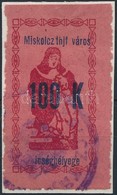 1922 Miskolc ínség Bélyeg 100K Thjf Után Nincs Pont Tévnyomat (7.500) - Sin Clasificación