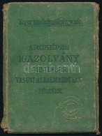 1923-1925 MÁV Magyar Menetkedvezményi Egyezség Alapján Kiállított Fényképes Igazolvány Tényleges Vasúti Alkalmazottak Ré - Sin Clasificación