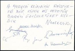 1980 BVSC Vívók és Mások Aláírásai A Moszkvai Olimpiáról Küldött Lapon - Otros & Sin Clasificación