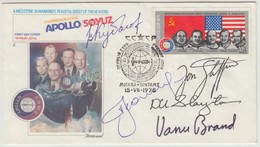 1975 A Szojuz-Apollo Program Résztvevőinek Aláírásai Emlékborítékon: Alekszej Leonov (1934- ), Valerij Kubaszov (1935-20 - Autres & Non Classés