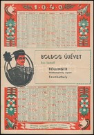 1949 Bollinger Kéményseprőcég Naptára, újévi üdvözlettel, 29,5x21 Cm - Pubblicitari