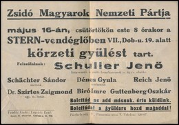 Cca 1930-1940 A Zsidó Magyarok Nemzeti Pártja Szórólapja - Otros & Sin Clasificación