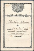 1923 Tiszti Egyenruha Viselését ünnepélyes Alkalmakkor Engedélyező Fényképes Emléklap, 64. Nehéz Tüzér Ezred Népfelkelő  - Autres & Non Classés