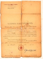 1944 Katonai Elbocsájtólevél Megviselt állapotban - Autres & Non Classés