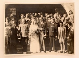 1942 Főhadnagyi Esküvő. Hátoldalon Nevesítve 24x16 Cm - Autres & Non Classés