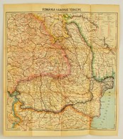 Cca 1916 Románia Háborús Térképe 37x44 Cm + Az Oláhság Földrajzi Elterjedtsége  18x15 Cm / Cca 1916 War Map Of Romania + - Altri & Non Classificati