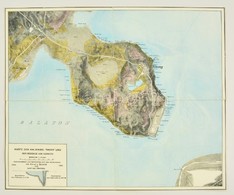 1896 Karte Der Halbinsel Tihany Und Der Seeenge Von Szántód, A Tihanyi-félsziget Térképe, 1:20000, Zelovich-Cholnoky, 46 - Otros & Sin Clasificación