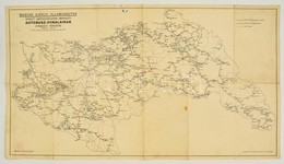 1941 A Magyar Királyi Államvasutak Közúti Gépkocsiüzem (MÁVAUT) Autóbuszvonalainak átnézeti Térképe és Vasúti Hálózati T - Autres & Non Classés