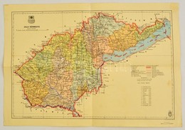 1941 Zala Vármegye  Térképe, M. Kir. Honv. Térképészeti Intézet, 1:335 000, 35x50 Cm - Autres & Non Classés