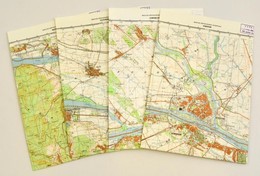 Komárom-Nagymaros Környéke, 1:50000, 4 Db Topográfiai Térképszelvény - Otros & Sin Clasificación