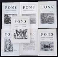 Fons (Forráskutatás, és Történeti Segédtudományok) 7 Száma. II. évf. 1.,3., III. évf. 3., V. évf. 1.,2.,4., VI. évf. 1-2 - Sin Clasificación