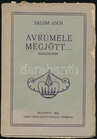 Salom Asch: Avrumele Megjött... Elbeszélések. Bp.,1925, 'Garai' Irodalmi és Nyomdai Rt., 56 P. Kiadói Papírkötés, A Borí - Sin Clasificación