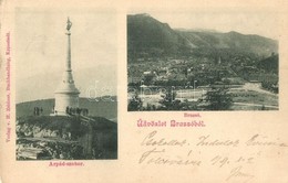 T2/T3 1899 Brassó, Kronstadt, Brasov; Árpád-szobor, Látkép. H. Zeidner Kiadása / Monument, General View (EK) - Non Classés