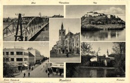 T2/T3 Munkács, Mukacheve, Mukacevo; Szent István út, üzletek, Cikta, Híd, Városháza, Vár, Kolostor / Street View, Bridge - Non Classés