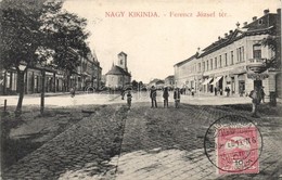 T2/T3 Nagykikinda, Kikinda; Ferenc József Tér, Könyvkereskedés, Wolf Józsefné Kiadása / Square, Bookstore, TCV Card (EK) - Non Classificati