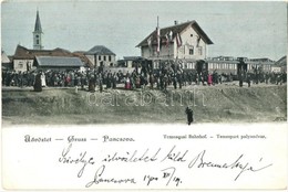 T2/T3 1900 Pancsova, Pancevo; Temesquai Bahnhof / Temes-parti Vasútállomás, Gőzmozdony, Tömeg / Timis Riverside, Crowd A - Sin Clasificación