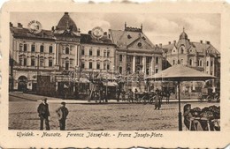 ** T1/T2 Újvidék, Novi Sad; Ferenc József Tér, Mayer Nagyszálloda, Sörcsarnok, Első Magyar Biztosító Társaság, Újvidéki  - Non Classés