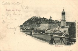 T2 1899 Graz, Schlossberg / Castle Hill + Graz Bahnhof Stamp - Non Classificati