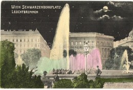 * T3 Vienna, Wien I. Schwarzenberg Platz, Leuchtbrunnen / Fountain At Night (Rb) - Non Classificati