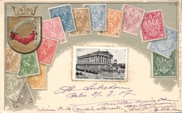 T2/T3 Berlin, National Gallerie / Museum, Coat Of Arms, German Stamps, Ottmar Zieher's Carte Philatelique No. 26. Emb. L - Non Classificati