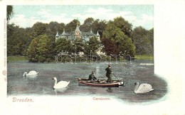 ** T2 Dresden, Carolasee, Carola-Schlösschen / Lake, Garden, Swans, Boat, Small Castle - Zonder Classificatie