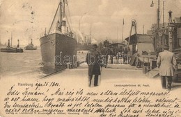 T2/T3 Hamburg, Landungsbrücken St. Pauli / Port View With Steamship (EK) - Non Classés