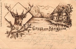 T2/T3 1898 Königsee, Deer, Verlag Von W. Schulz-Engelhardt, Litho Art Postcard S: Hannel (EK) - Non Classés