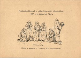 * T2/T3 1927 Krokodiluskönnyek A Pilisvörösmaróti Táborozáskor, Síró Cserkészek. Kiadja A Budapesti 7. Verbőczy RG. Cser - Non Classificati