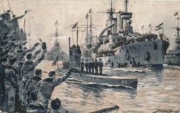 T2/T3 'Jubelnde Begrüßung Des Unterseebotes 'U 9' Bei Seiner Rückkehr Nach Wilhelmshaven' / SM U-9 A Német Császári Hadi - Sin Clasificación