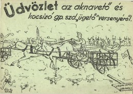 T2/T3 1940 Üdvözlet Az Aknavető és Kocsizó Gp. Szd. ügető Versenyéről! Tábori Postai Levelezőlap / WWII Hungarian Milita - Unclassified