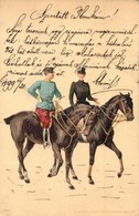 T2/T3 1899 Lovagló Hölgy és Magyar Tiszt  / Hungarian Military Officer And Lady Riding Horses, Kosmos 194. Litho S: Geig - Non Classés