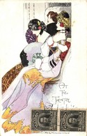 T2/T3 At The Theatre. Art Nouveau Lady Art Postcard. S. Hildesheimer & Co. TCV Card S: A. K. Macdonald (EK) - Non Classés