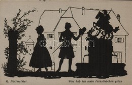 T2 Was Hab Ich Mein Feinsliebchen Getan / Silhouette Art Postcard, H.W.B. S: R. Borrmeister - Non Classificati