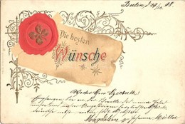T4 Die Besten Wünsche / Greeting Card, Art Nouveau Emb. Litho (EM) - Non Classés