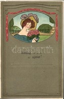 T4 New Year, Lady, Art Nouveau, Erika Nr. 3628. Emb. Litho (pinhole) - Non Classificati