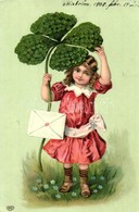 T4 Girl With Clover, Letter, EAS Litho (cut) - Non Classificati