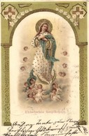 T3 Unbetleckte Empfängnis / Jesus Christ, Art Nouveau, Golden Decoration Litho (fa) - Sin Clasificación